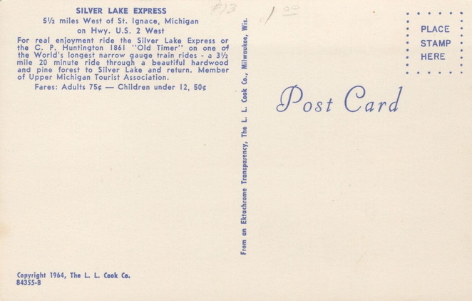 Silver Lake Express - Old Postcard (newer photo)